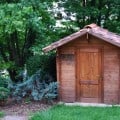 Wooden tool shed
